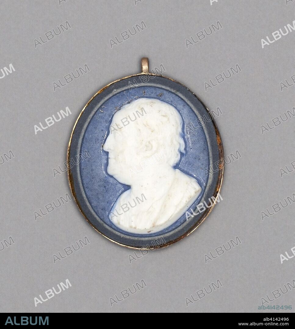 Cameo with Portrait of Benjamin Franklin. Wedgwood Manufactory; England, founded 1759. Date: 1775-1799. Dimensions: 2.7 × 2.2 × 0.8 cm (1 1/16 × 7/8 × 5/16 in.). Stoneware (jasperware). Origin: Burslem.