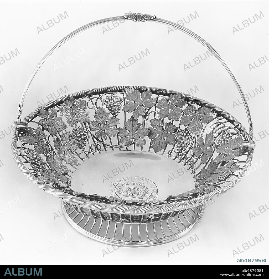 Benjamin Smith II, English, 17641823, Basket, 1808/9, Silver, 10 5/16 x 12 15/16 x 12 13/16 in. (26.2 x 32.9 x 32.5 cm).