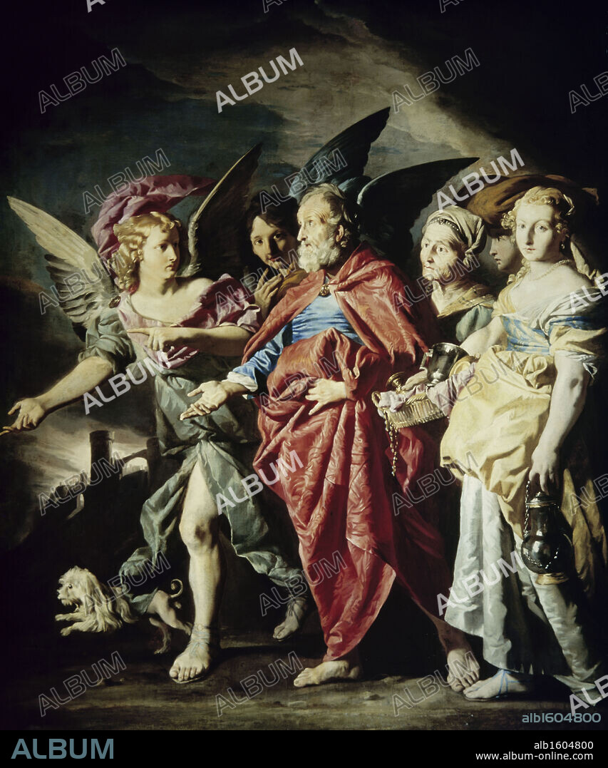Lot and His Daughters Leaving Sodom  Matthias Stom (1600-1650 Dutch).
