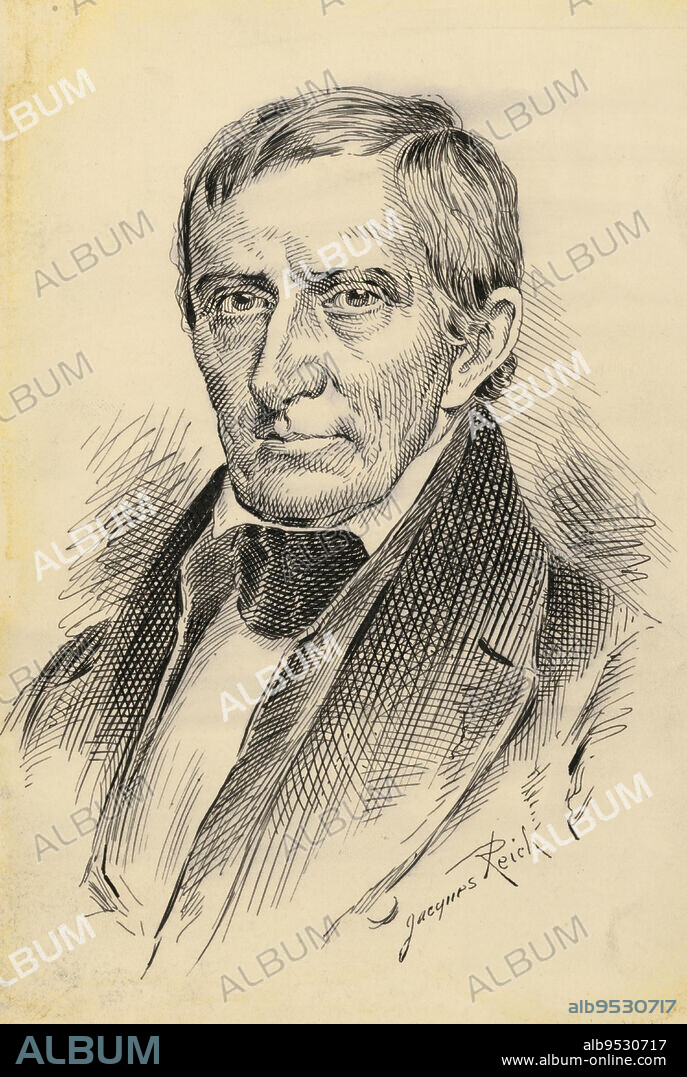 JACQUES REICH. William Henry Harrison. ink on paper. Date: c. 1899-1920.