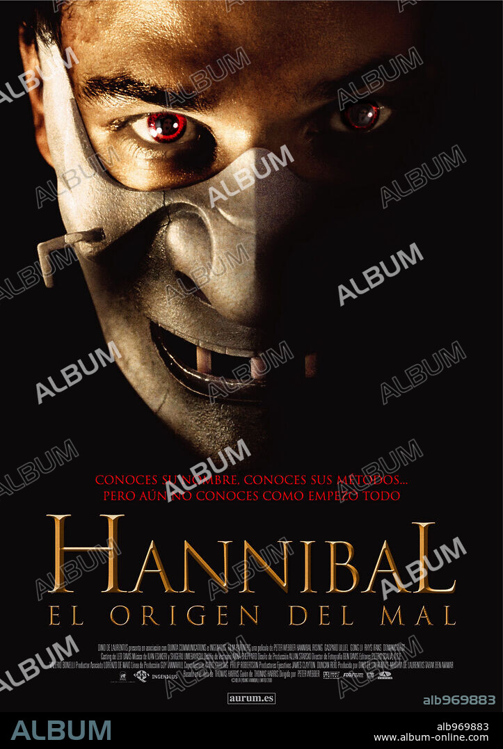 Poster de HANNIBAL: EL ORIGEN DEL MAL, 2007 (HANNIBAL: RISING), dirigida por PETER WEBBER. Copyright YOUNG HANNIBAL PRODUCTIONS LTD./CARTHAGO FILMS SARL/DINO DE.