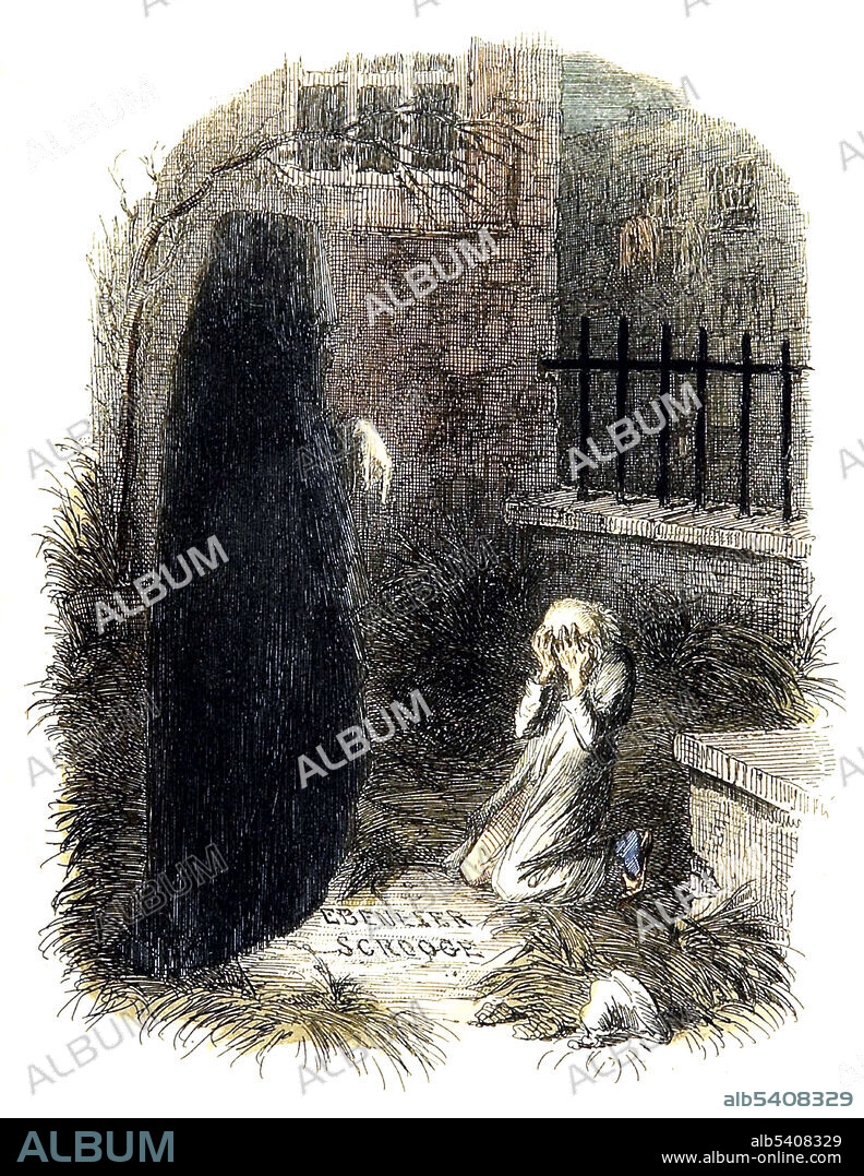 Ghost of Christmas Yet-to-Come. A Christmas Carol by Charles Dickens was first published on December 19, 1843 and met with instant success and critical acclaim. A Christmas Carol tells the story of a bitter old miser named Ebenezer Scrooge and his transformation into a gentler, kindlier man after visitations by the ghost of his former business partner Jacob Marley and the Ghosts of Christmas Past, Present and Yet to Come. A Christmas Carol has never been out of print. Illustrated by Arthur Rackham, 1915.