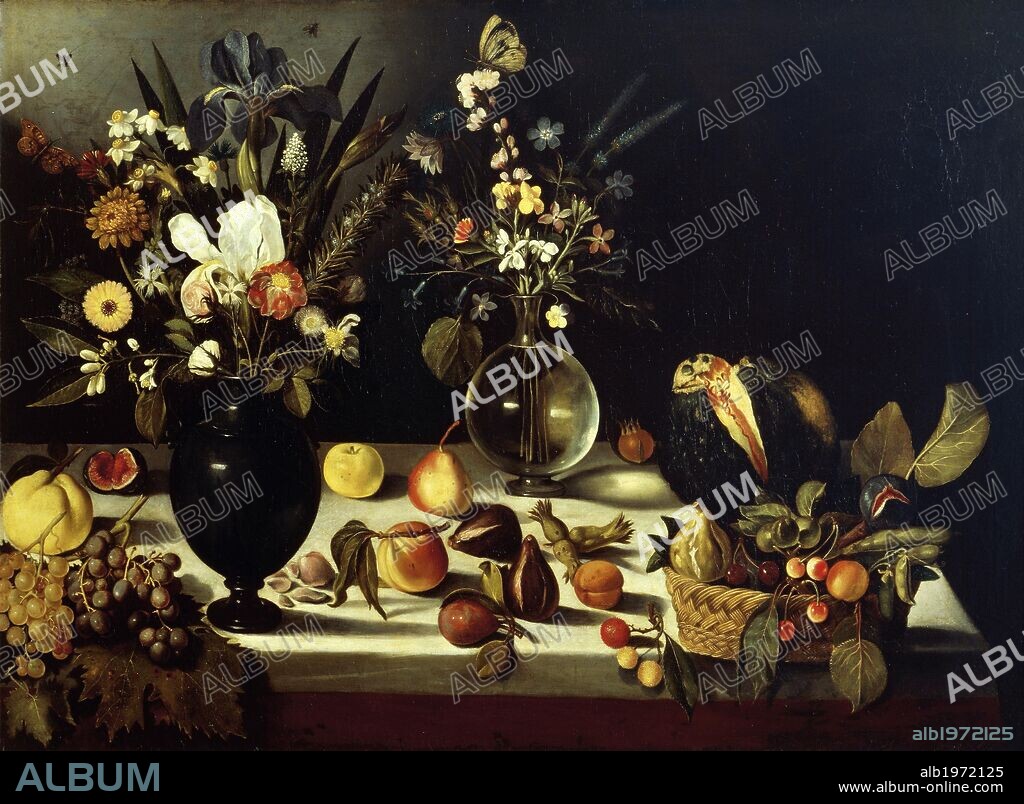 Still life with flowers and fruit, by Michelangelo Merisi da Caravaggio (1571-1610).
