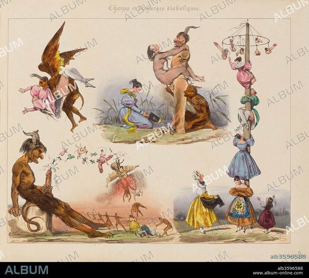 EUGENE LEPOITTEVIN. Illustration from the Series Charges et Décharges diaboliques.