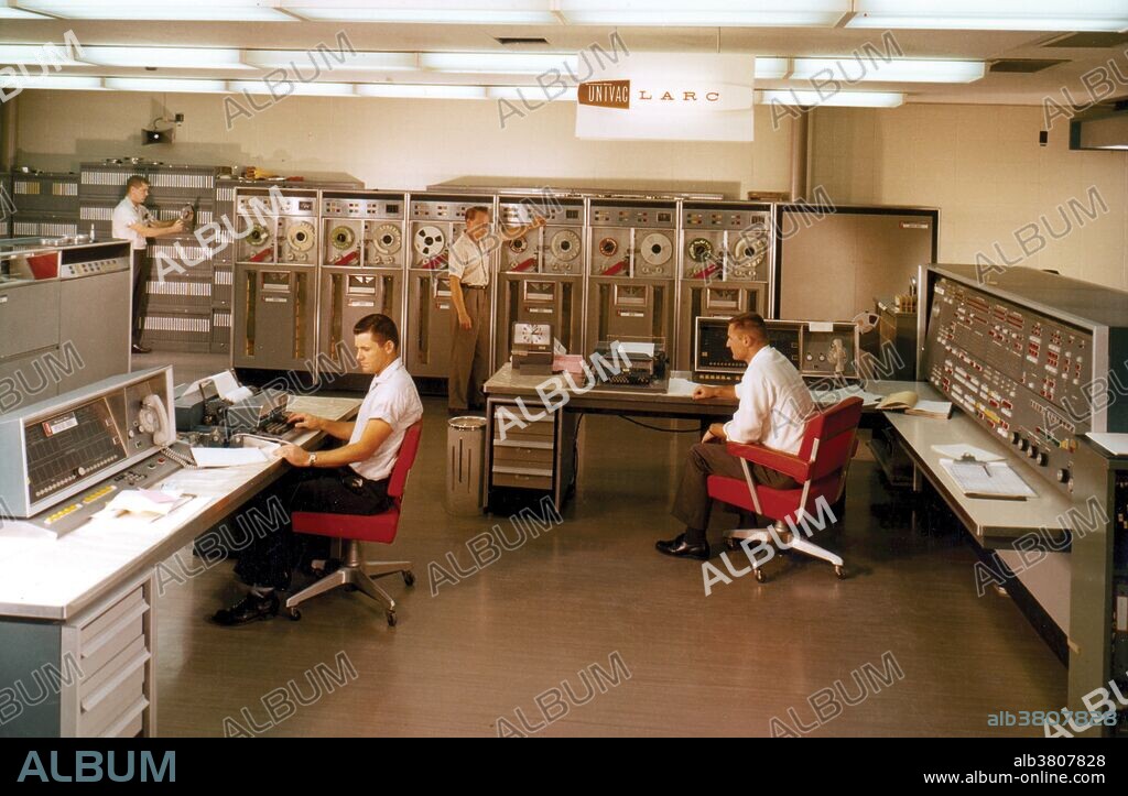 In May 1960, Remington Rand delivered the building-size Livermore Advanced Research Computer that had been built to Lawrence Livermore National Laboratory's specifications. The machine was 175 times more powerful than the UNIVAC I. The UNIVAC LARC, short for the Livermore Advanced Research Computer, is a mainframe computer designed to a requirement published by Edward Teller in order to run hydrodynamic simulations for nuclear weapon design. It was one of the earliest supercomputers. It was the fastest computer in 1960-61, until the IBM 7030 took the title. No photographer credited, dated 1960.