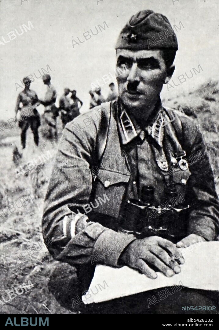 The commander of the 24th motorized regiment Ivan Ivanovich Fedyuninsky (1900 - 1977). Soviet military leader and Hero of the Soviet Union (1939).
