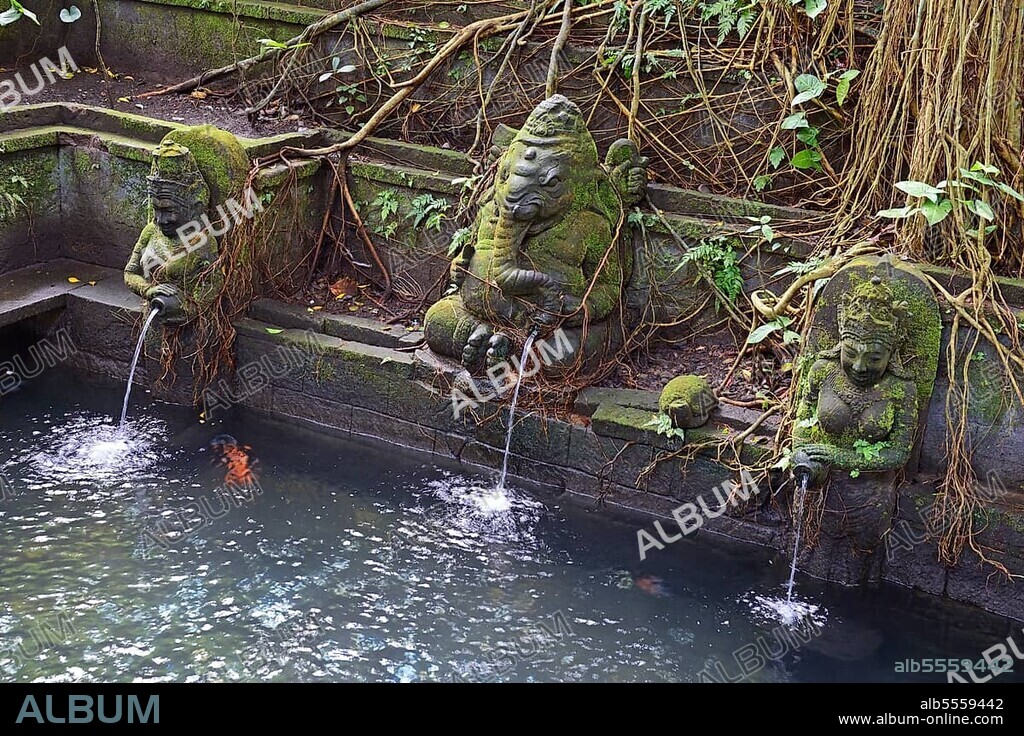 Deity figures as gargoyles, Holy Spring Temple, Monkey Forest, Ubud, Bali, Indonesia, Temple of the Holy Spring, Asia.