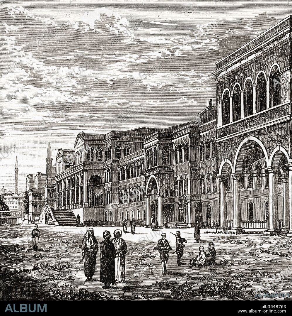 The Sublime Porte, aka the Ottoman Porte or High Porte, Istanbul, (former Constantinople) Istanbul Province, Turkey in the 19th century. From The Century Edition of Cassell's History of England, published c. 1900.