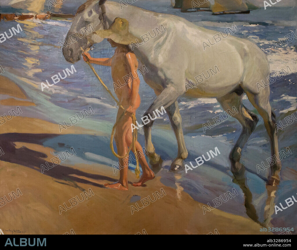 JOAQUIN SOROLLA. EL BAÑO DEL CABALLO,  SOROLLA,   1909.