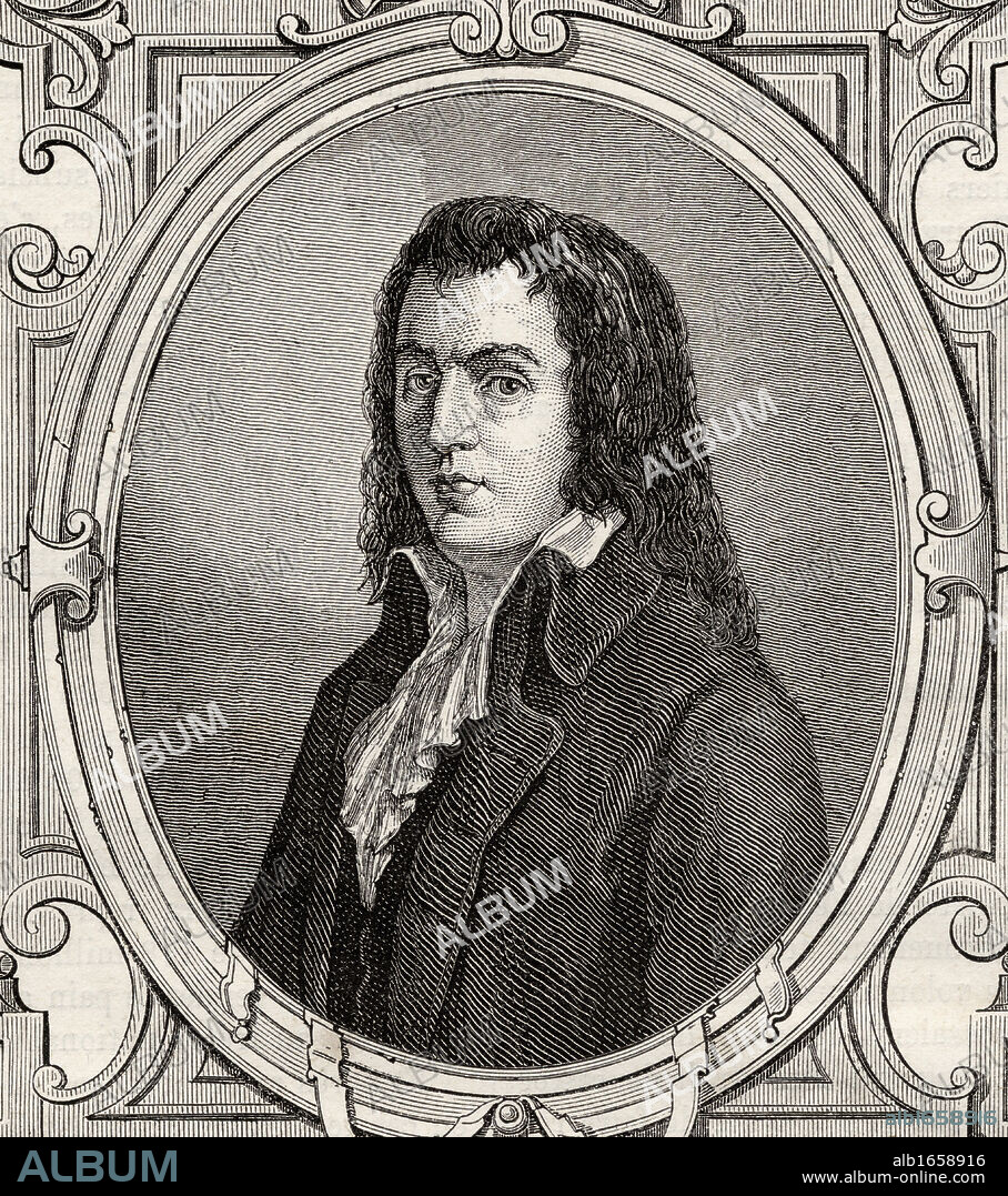 Francois Noel Babeuf, also called Gracchus or Gracus, 1760-1797. French politician and revolutionary. From "Histoire de la Revolution Francaise" by Louis Blanc.