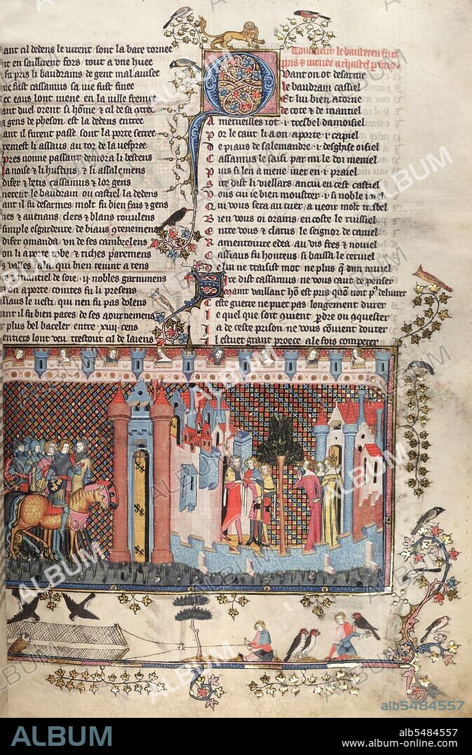 Attributed to an unknown author identified only as Pseudo-Callisthenes, 'The Romance of Alexander' was first produced in Greek between 200-300 CE from written accounts and stories derived from the oral tradition. Although notionally a history of Alexander the Great (d. 323 BC), it is really a mixture of legend and fact that raised the already remarkable accomplishments of Alexander's thirty two years of life to mythological status. The original Greek manuscript (of which there were actually three editions) is now lost, but it was subsequently translated into the Syriac, Armenian and Pahlavi languages, -- each introducing its own variations -- contributing stories to the Qur'an, inspiring Persian poetry and giving rise to its retranslation and dissemination throughout the Middle East. An early Latin version was the basis for translation into the vernacular languages of Europe where it became established as a popular Medieval tradition.