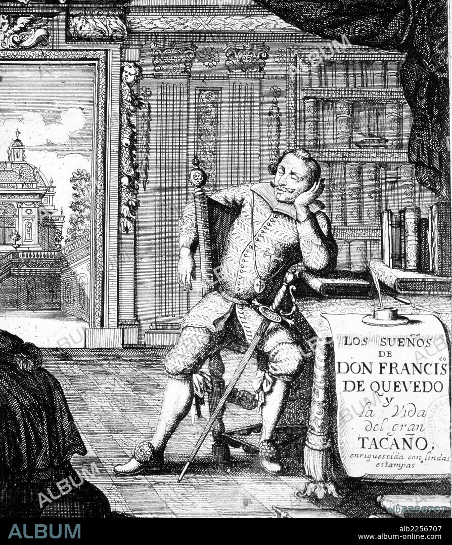 FRANCISCO DE QUEVEDO. QUEVEDO , FRANCISCO DE. ESCRITOR ESPAÑOL. MADRID 1580-1645. PORTADA " EL GRAN TACAÑO ". BIBLIOTECA NACIONAL. MADRID.