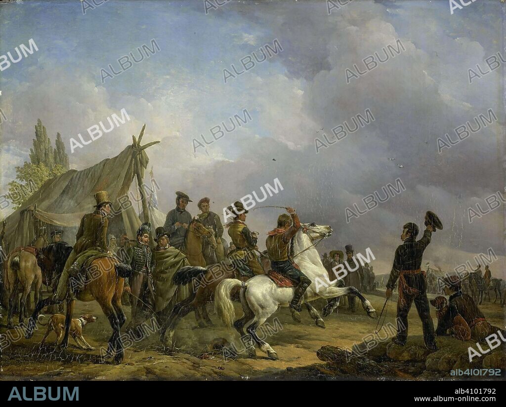 JOSEPH MOERENHOUT. The Horse Race. Dating: 1829. Measurements: h 49.9 cm × w 66.4 cm × t 0.9 cm; d 7.8 cm.