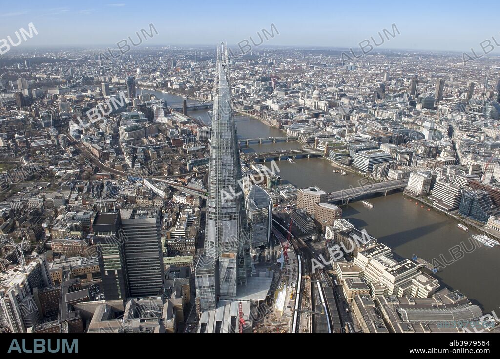 The Shard, 32 London Bridge Street, Southwark, 2015. The Shard and the River Thames.