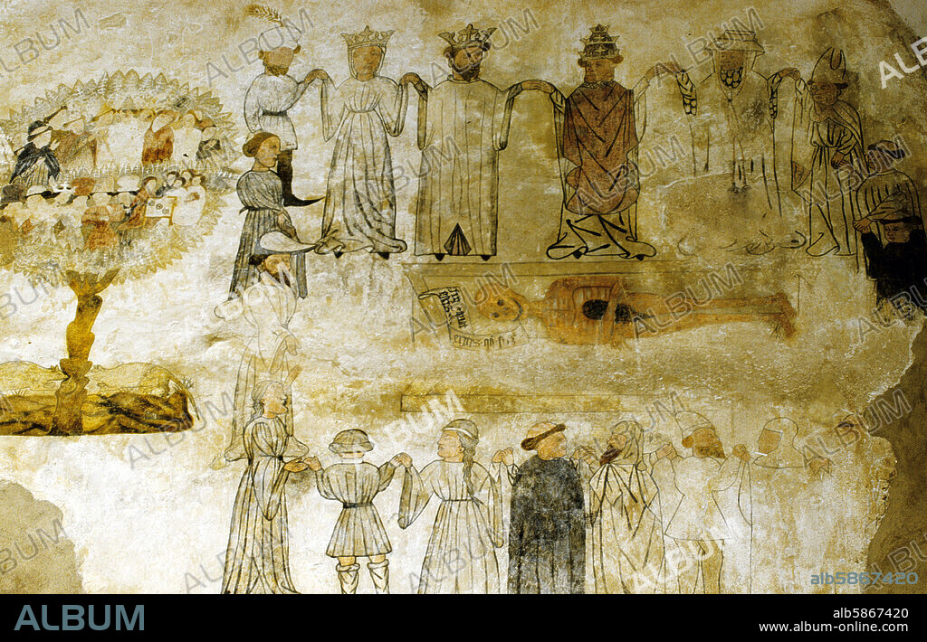Morella; convento de San Francisco; pinturas medievales de "la danza de la muerte" (Els Ports - Maestrat / Maestrazgo).