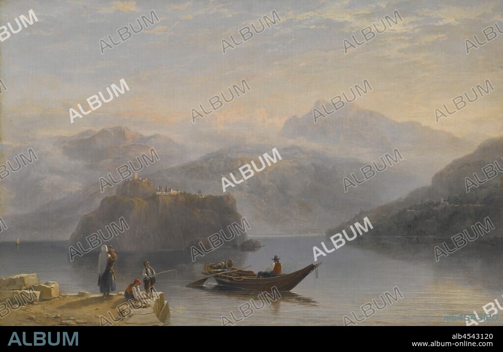 Lago Maggiore (?), James Baker Pyne (British, 1800-1870), about 1860, oil on canvas, 23-7/8 x 36-1/8 in. (canvas) 30-1/2 x 43-1/2 x 2-1/4 in. (framed), L.R.:J.B. PYNE, European Painting and Sculpture 1800-1945.