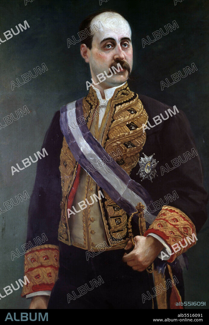 MORET , SEGISMUNDO. POLITICO ESPAÑOL . CADIZ 1838 - 1913. OLEO ANONIMO , RETRATO. MINISTERIO DE HACIENDA . MADRID.
