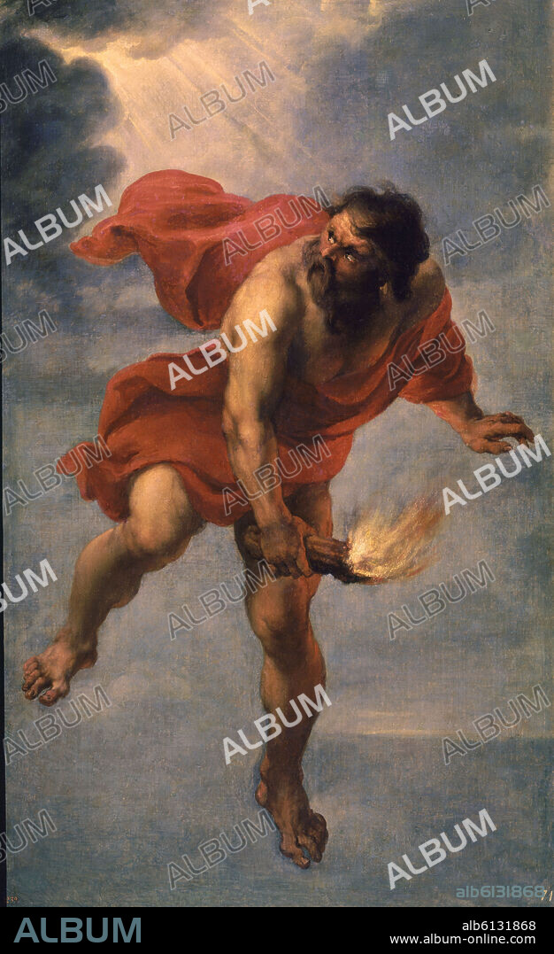 JAN COSSIERS. PROMETEO TRAYENDO EL FUEGO - 1637 - O/L - 182 x113 - BARROCO FLAMENCO.