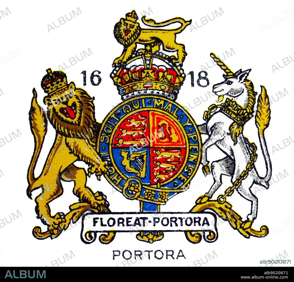 Emblem of Portora Royal School in Enniskillen, Northern Ireland.