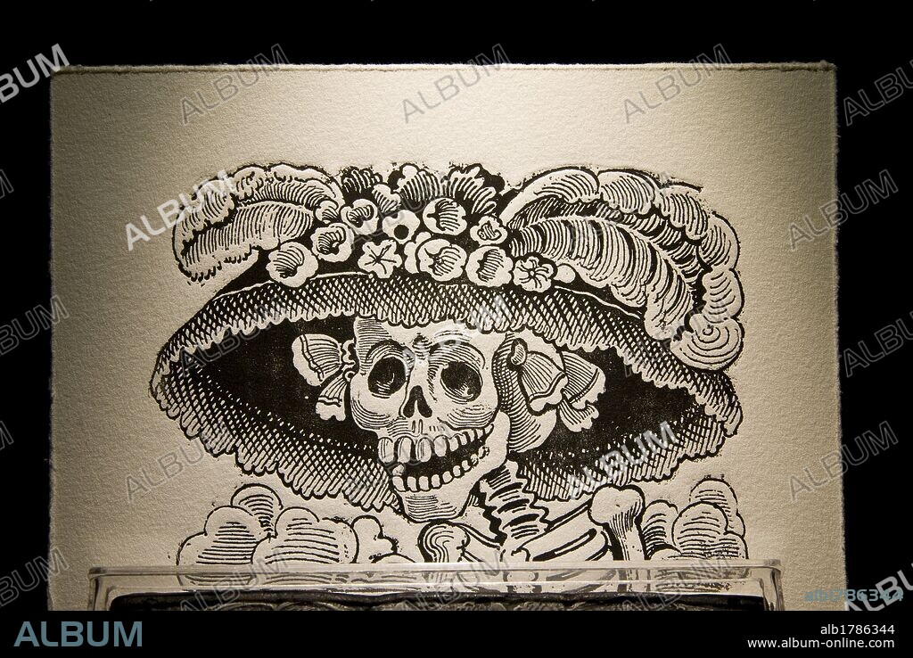 Mexico.Aguascalientes.Engraving of Jose Guadalupe Posada (1852/1913).The Catrina. .