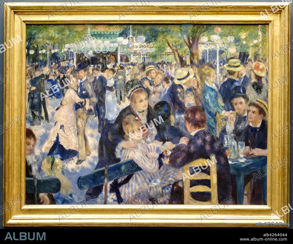 Auguste Renoir (1841-1919), . El baile del molino de la Galette, . 1876, . Óleo sobre lienzo, Museo de Orsay, Ministerio de Cultura y Comunicación Francés, Paris, France,Western Europe.