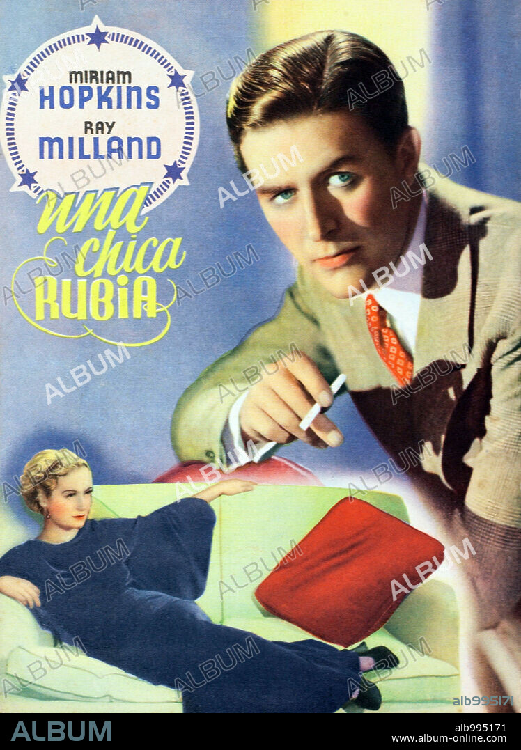RAY MILLAND en UNA CHICA RUBIA, 1937 (WISE GIRL). Copyright RKO.