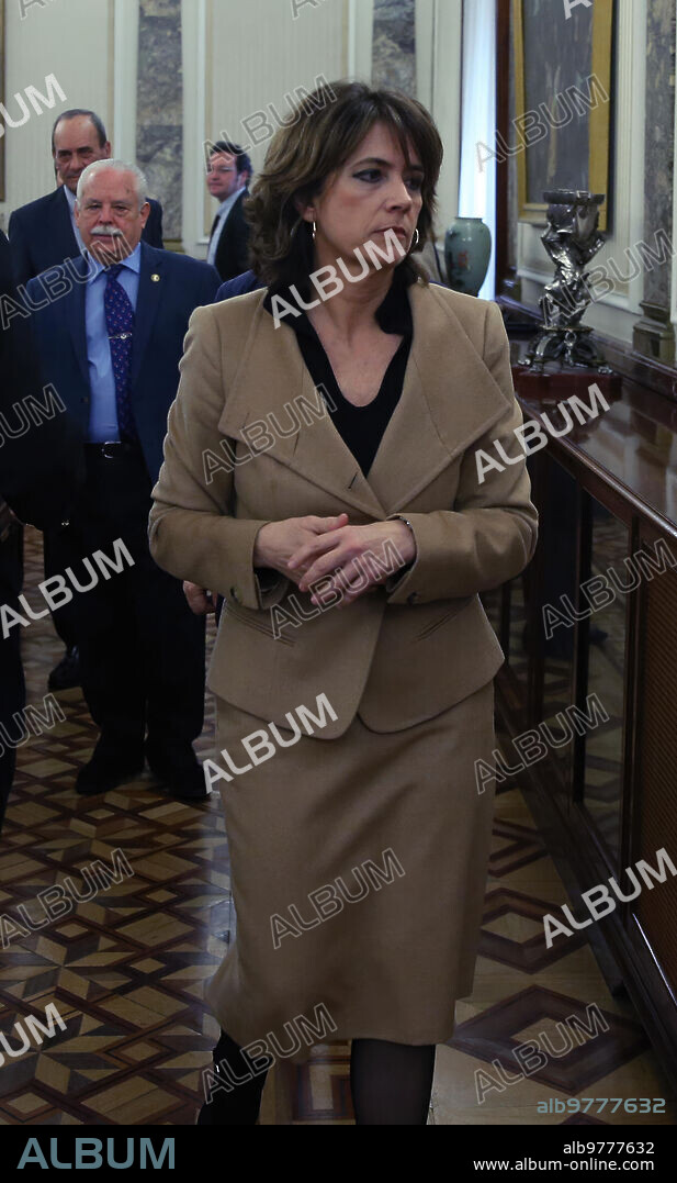 Madrid, 04/03/2020. La Fiscal general del Estado, Dolores Delgado, y el teniente fiscal del Tribunal Supremo, Luis Navajas durante el primer pleno del Consejo Fiscal bajo su presidencia durante un acto celebrado en la sede de la fiscalía. Foto: Jaime García. ARCHDC.