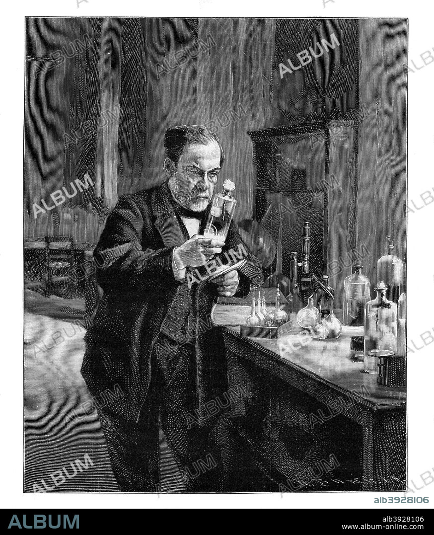 Louis Pasteur, 19th century French microbiologist and chemist, (1900). Pasteur (1822-1895) developed the pasteurisation process which kills pathogens in milk, wine and foods, and he produced vaccines against anthrax and rabies. In 1884 he was appointed Professor of Chemistry at the University of Lille where he researched the reasons why some alcohols turn sour, discovering in the process, that by heating liquid to a certain temperature, the bacteria were killed.