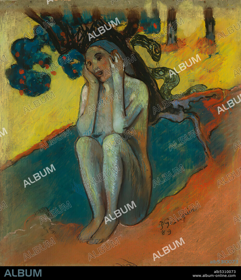 EUGÈNE HENRI PAUL GAUGUIN. Paul Gauguin, Eve Bretonne San Antonio. 1889. Pintura.  33,7 x 31,1 cm.