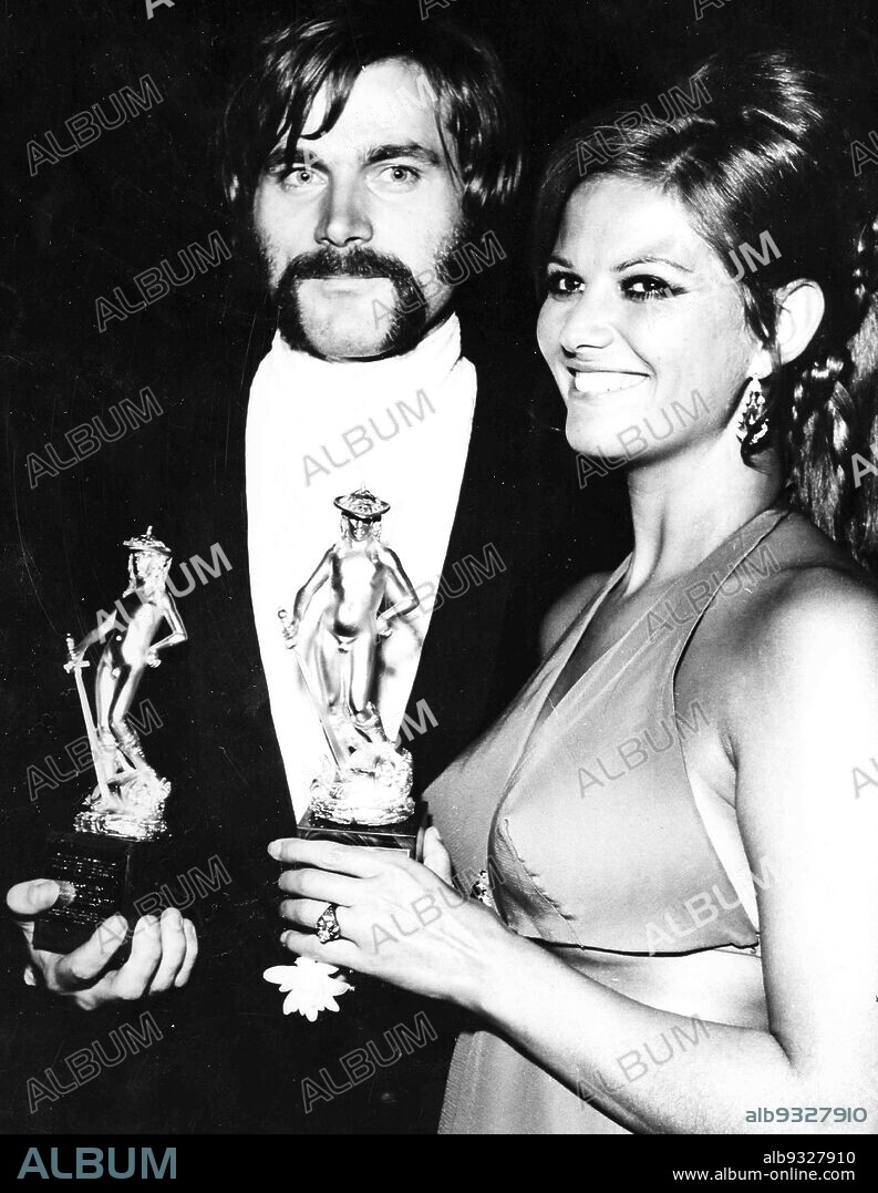Claudia Cardinale, Franco Nero, David Di Donatello and Taormina, 1968.