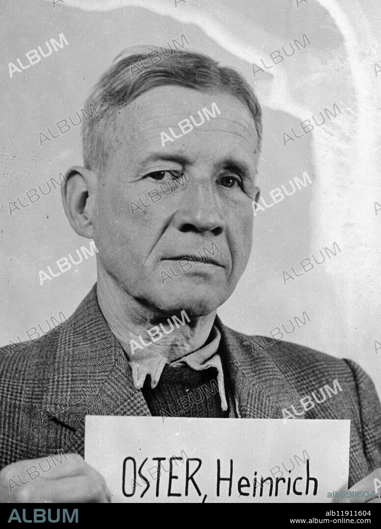 Heinrich Oster awaiting trial at Nuremberg. IG Farben Trial. Heinrich Oster (born 9 May 1878 in Strasbourg â" died 29 October 1954 in Essen) was a German chemist, executive at BASF and IG Farben and convicted Nazi war criminal. 1947.