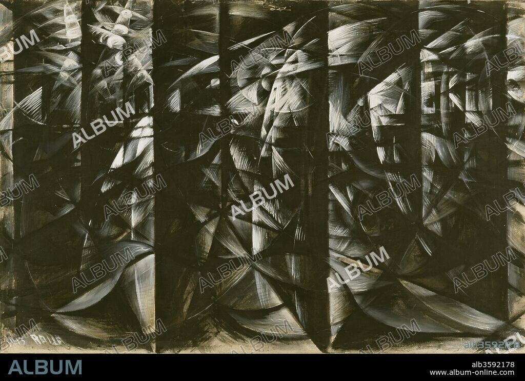 GIACOMO BALLA. Velocità d'automobile + luce + rumore (Automobile Speed + Light + Noise).