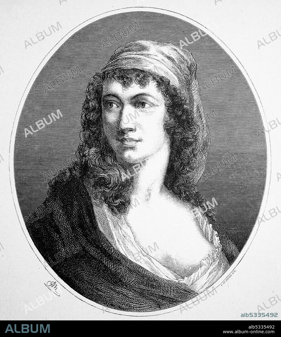 Anne-Josèphe Théroigne de Méricourt, a Belgian singer, orator and organizer in the French Revolution  /  Anne-Josèphe Théroigne de Méricourt, Geburtsnamen Anne-Josèphe Terwagne, 13. August 1762 - 8. Juni 1817, Amazone der Französischen Revolution genannt, weil sie für die Bewaffnung der Frauen eintrat, Historisch, historical, digital improved reproduction of an original from the 19th century / digitale Reproduktion einer Originalvorlage aus dem 19. Jahrhundert.