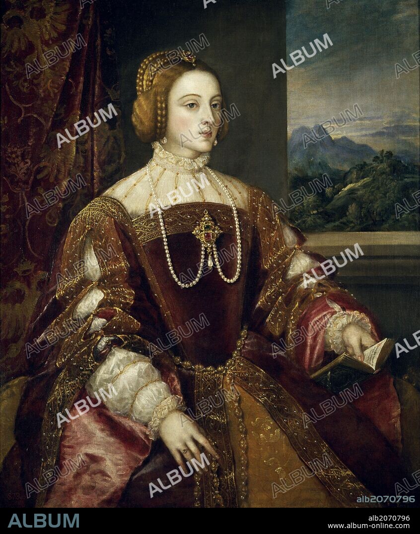 Vecellio di Gregorio Tiziano / 'La emperatriz Isabel de Portugal', 1548, Escuela Italiana, Óleo sobre Lienzo, 117 cm x 98 cm, P00415.