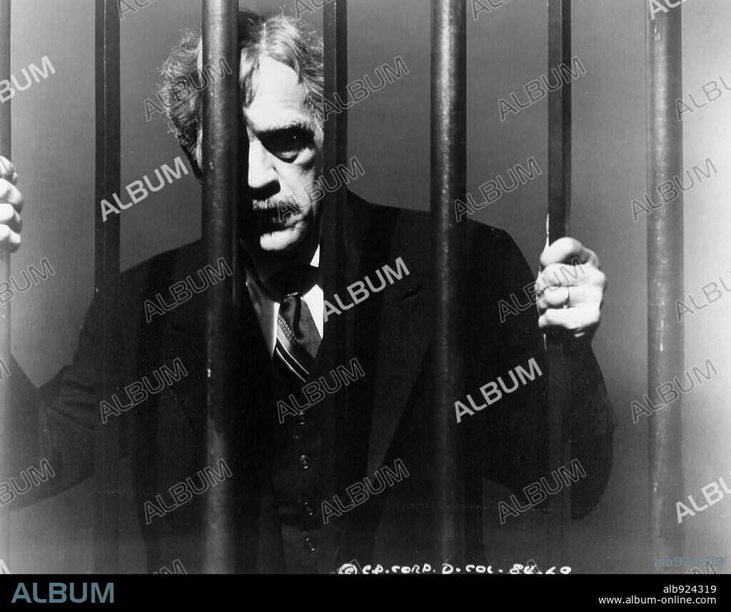BORIS KARLOFF en EL MAGO DE LA MUERTE, 1940 (BEFORE I HANG), dirigida por NICK GRINDE. Copyright COLUMBIA PICTURES.