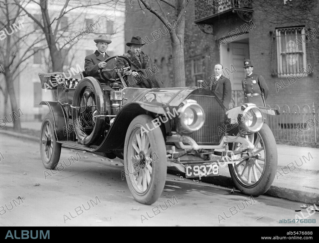 Theodore Roosevelt riding in a car ca. 1914-1918.