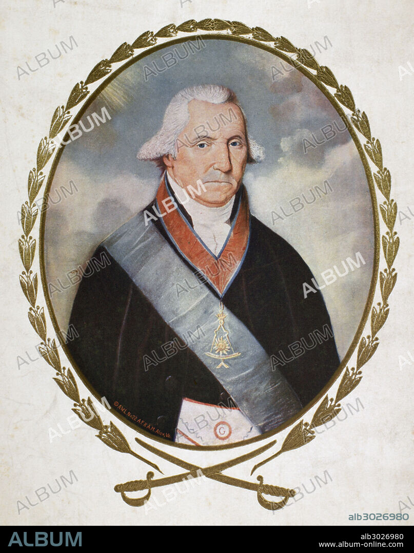 GEORGE WASHINGTON(1732-1799). First President of the United States. Washington depicted as a Freemason.