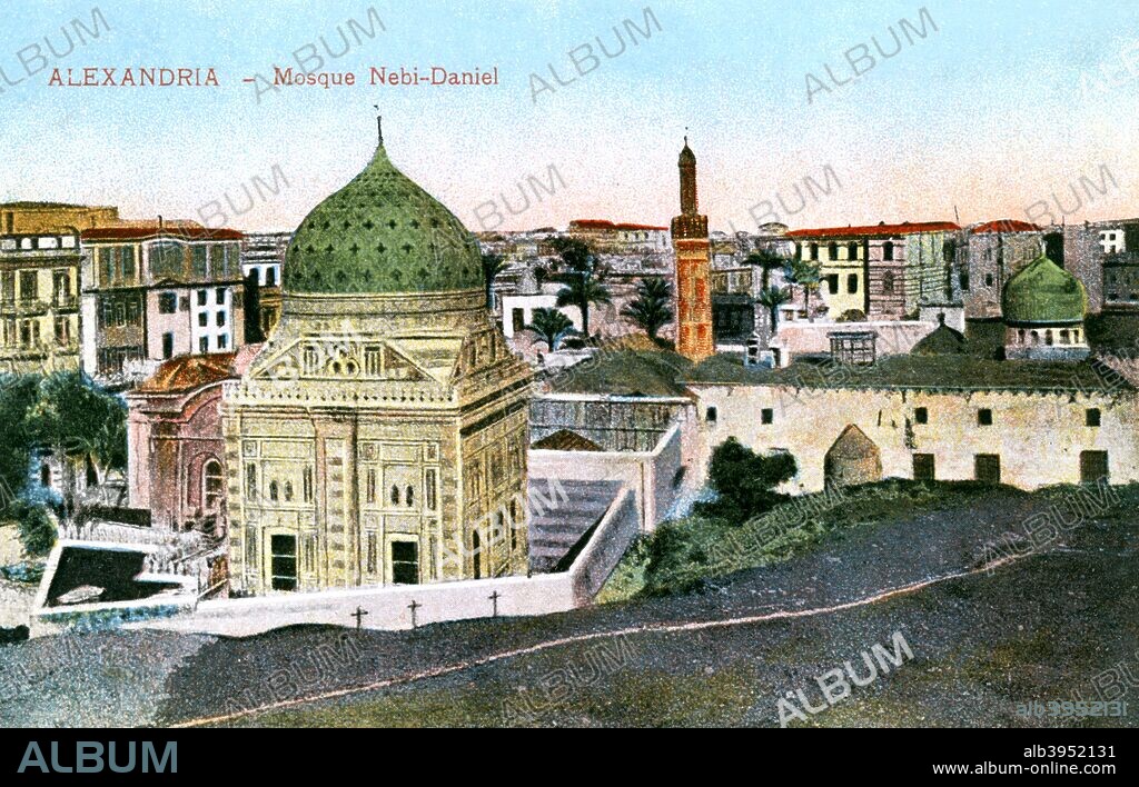 The Nebi-Daniel Mosque, Alexandria, Egypt, 20th century. Published by The Cairo Postcard Trust.
