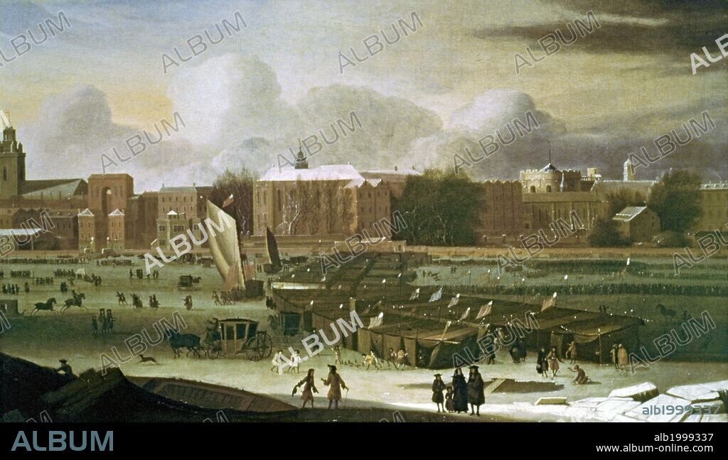 Abraham Hondius / 'A Frost Fair on the Thames at Temple Stairs', 1684, Oil on canvas.
