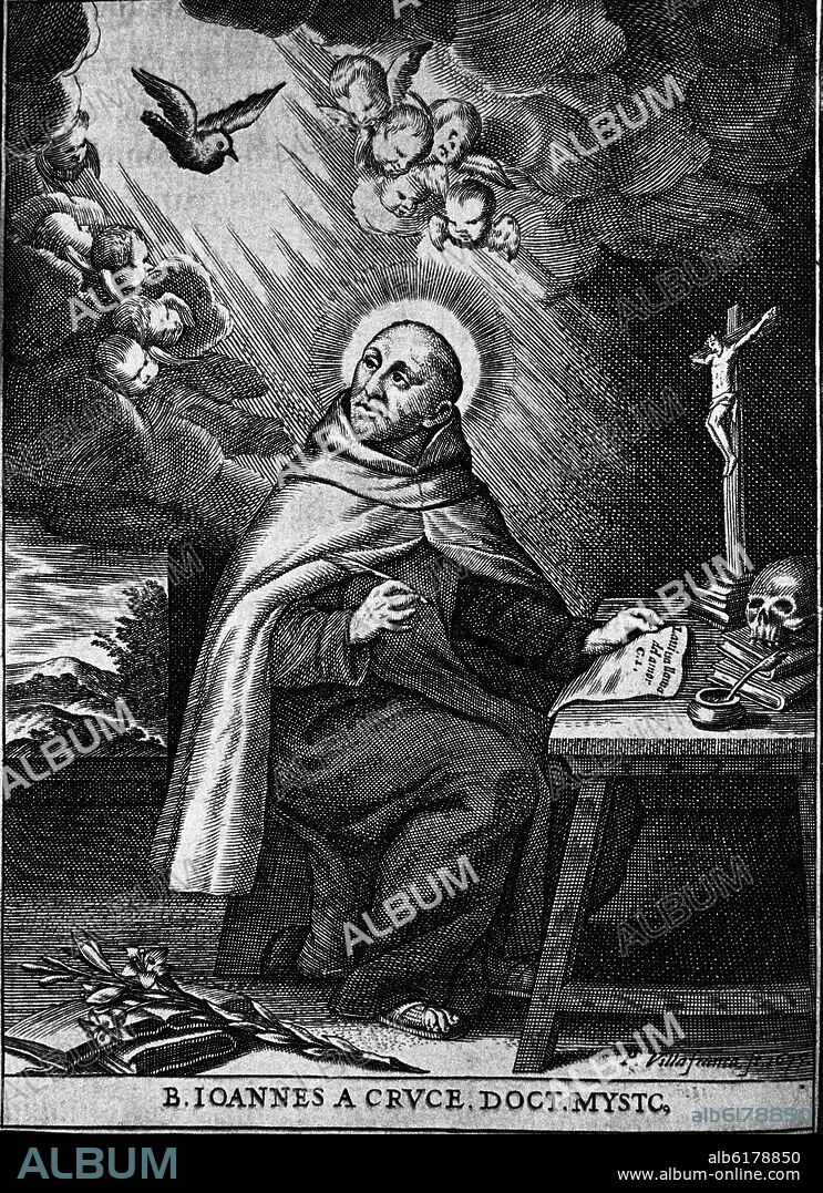 SAN JUAN DE LA CRUZ 1542-1591- GRABADO SIGLO XVIII.