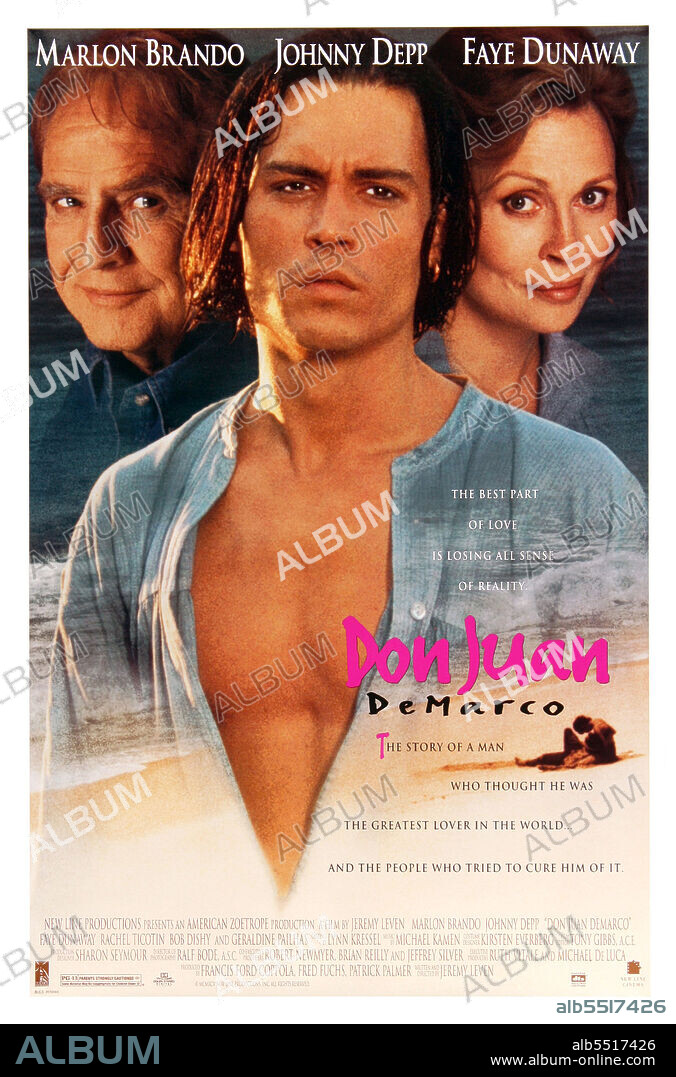 FAYE DUNAWAY, JOHNNY DEPP und MARLON BRANDO in DON JUAN DEMARCO, 1994, unter der Regie von JEREMY LEVEN. Copyright NEW LINE CINEMA.