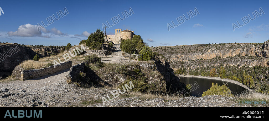 Romanesque hermitage of San Frutos, Las Hoces del Río Duratón Natural Park, Segovia province, Spain.
