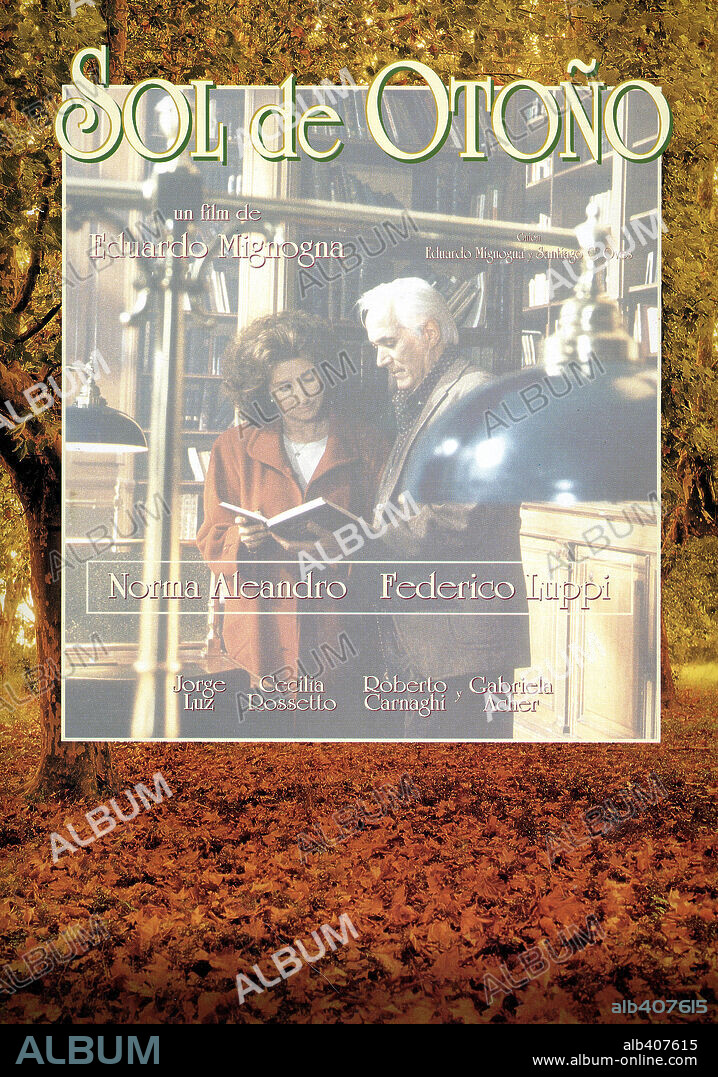 Poster de SOL DE OTOÑO, 1996, dirigida por EDUARDO MIGNOGNA. Copyright I.A.C.A.A.-V.C.C.-E. MIGNOGNA.