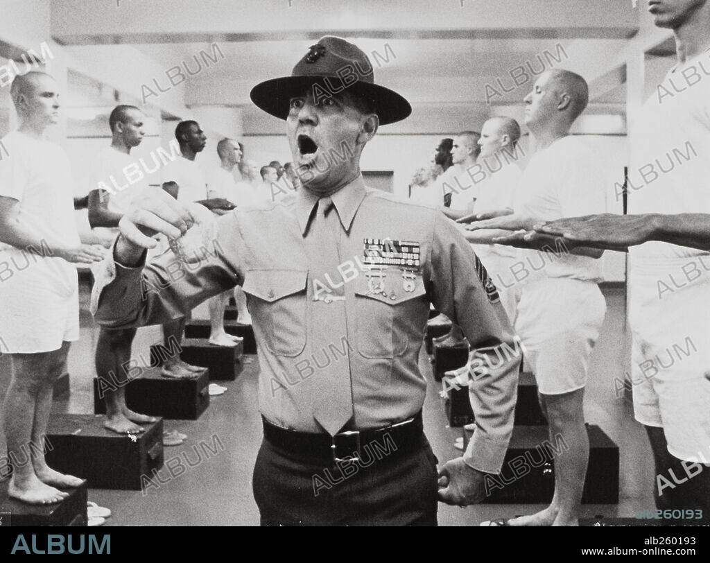 R. LEE ERMEY in FULL METAL JACKET, 1987, directed by STANLEY KUBRICK. Copyright WARNER BROTHERS.