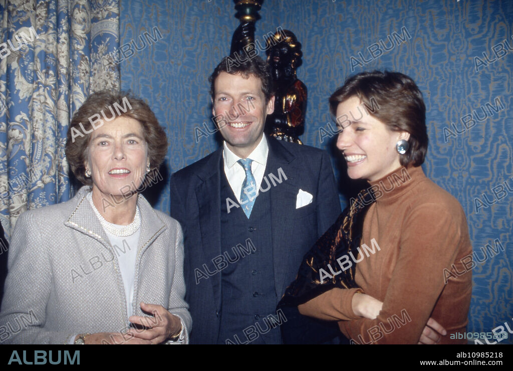 Marcus Count of Oeynhausen Sierstorpff with his mother Ramona (left) and his wife Annebelle at Bad Driburg, Germany 1996.