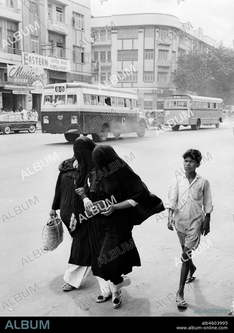 Pakistan. women with the face covered by the black veil. 1966.