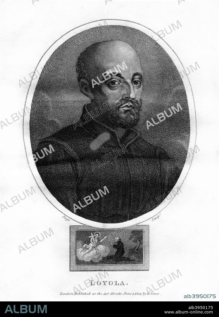 St Ignatius Loyola, (1814). Portrait of the saint (1491-1556).