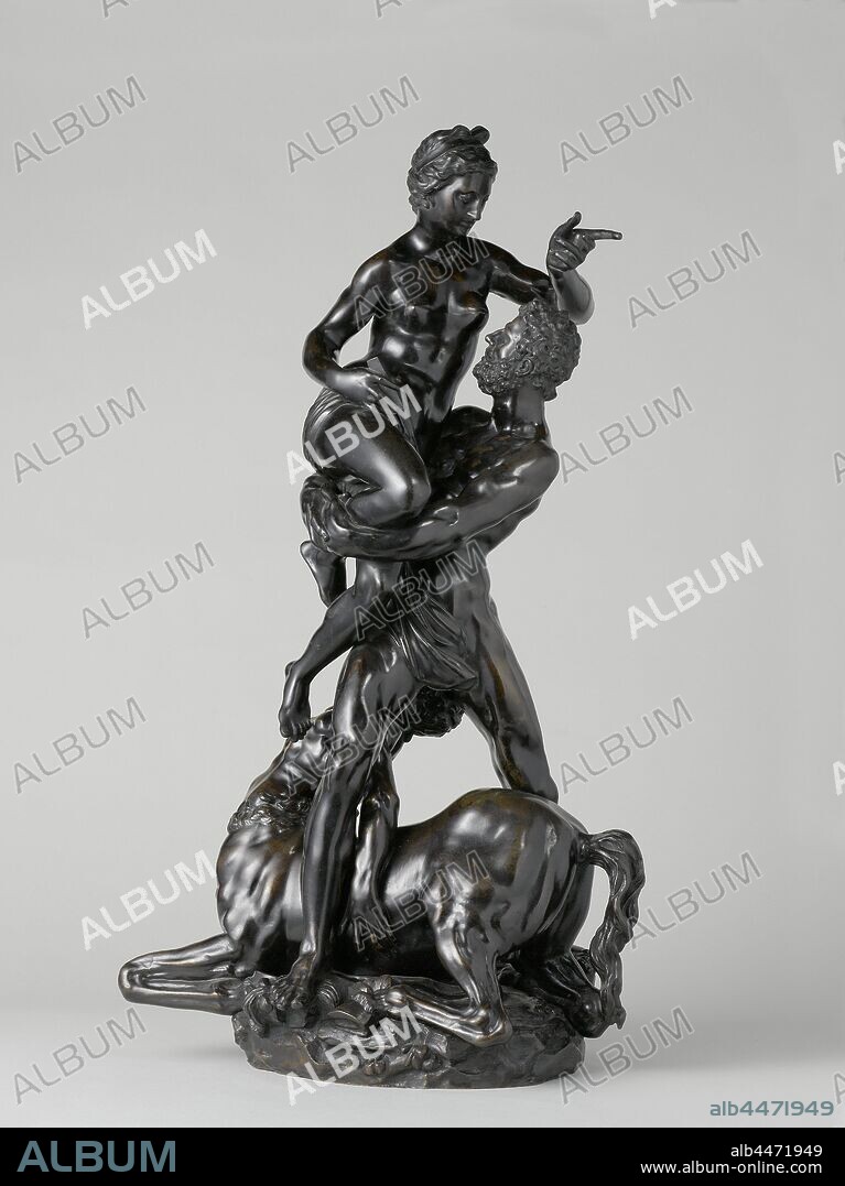 Hercules frees Deianeira from the centaur Nessus, Hercules and Deianira with the dying Nessus, Adriaen de Vries (after), 1600 - 1625, bronze (metal), h 78.5 cm × w 45.5 cm × d 31 cm.