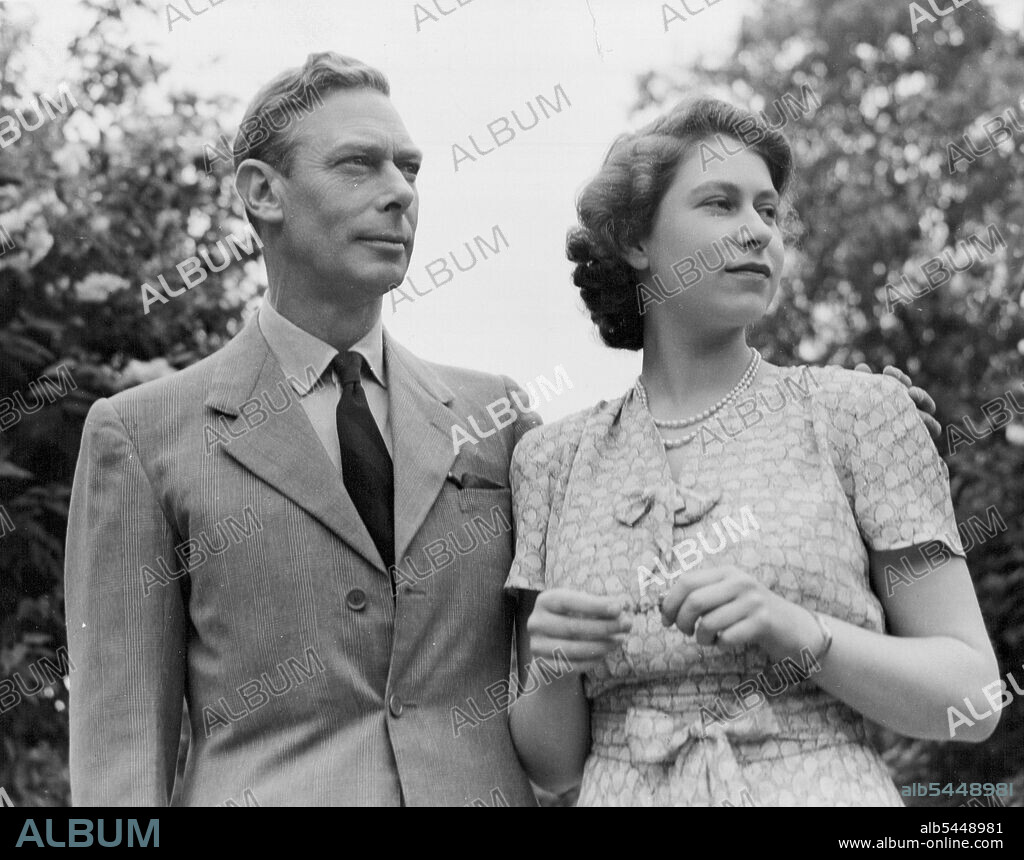 Royal Lodge Windsor July 8th 1946. King George VI. & Queen Elizabeth. June 16, 1953. (Photo by Camera Press Ltd.).