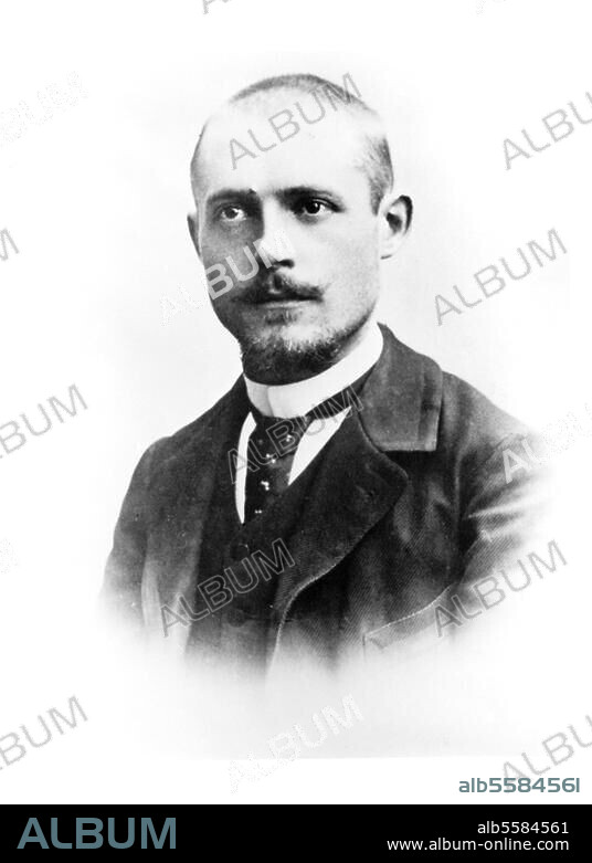 Péguy, Charles Écrivain français. Orléans 7.1.1873 - (tué au front). Villeroy 5.9.1914. Portrait photographique. Orléans, Centre Charles Péguy.